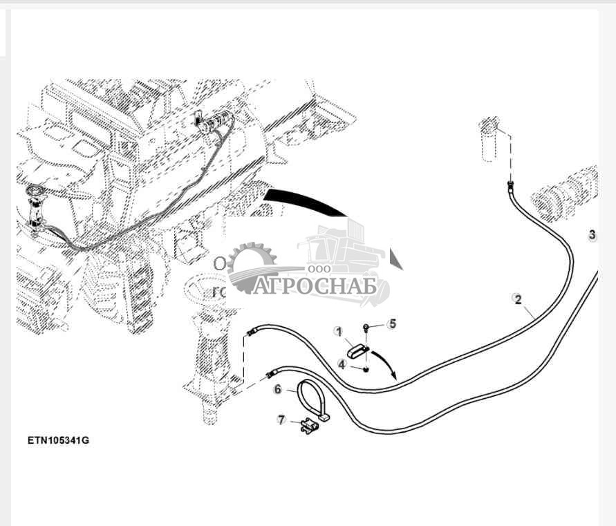 Гидравлические шланги рулевого управления, правая сторона 